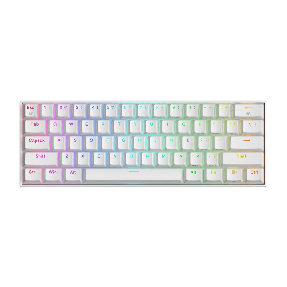 Redragon Draconic K530 Pro RGB %60 TKL Brown Switch TR Kablosuz Mekanik Oyuncu Klavyesi, Beyaz