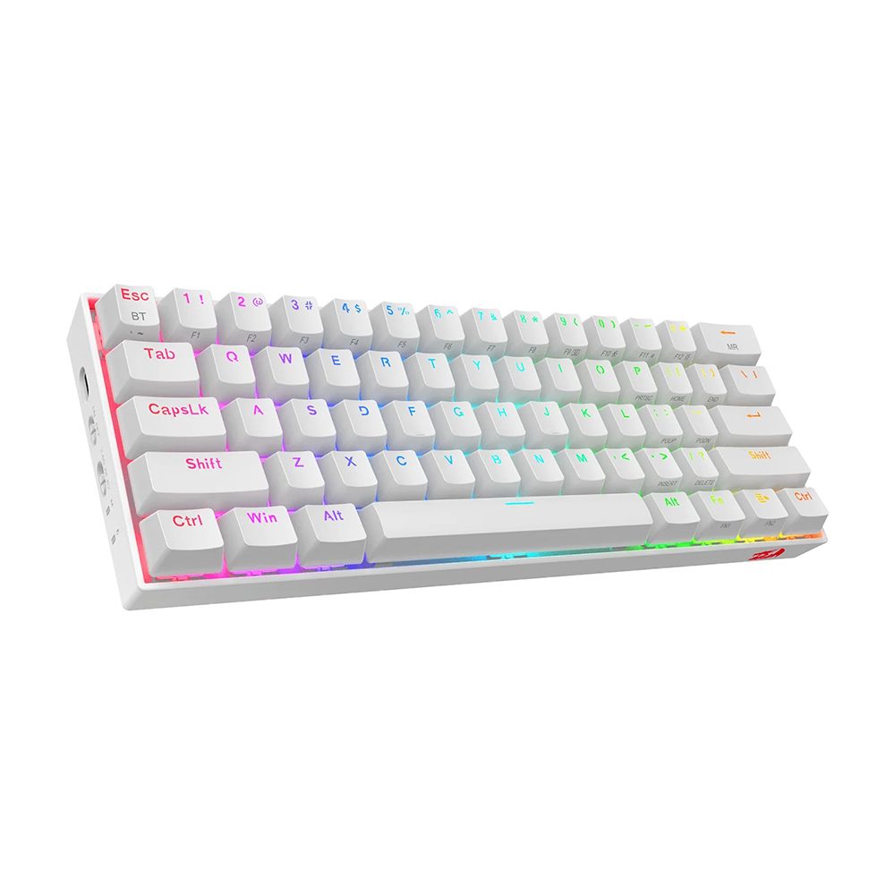 Redragon Draconic K530 Pro RGB %60 TKL Brown Switch TR Kablosuz Mekanik Oyuncu Klavyesi, Beyaz