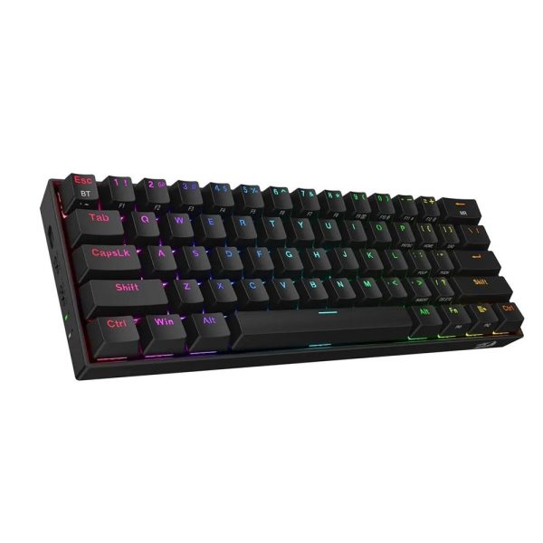 Redragon Draconic K530 Pro RGB %60 TKL Brown Switch TR Kablosuz Mekanik Oyuncu Klavyesi, Siyah