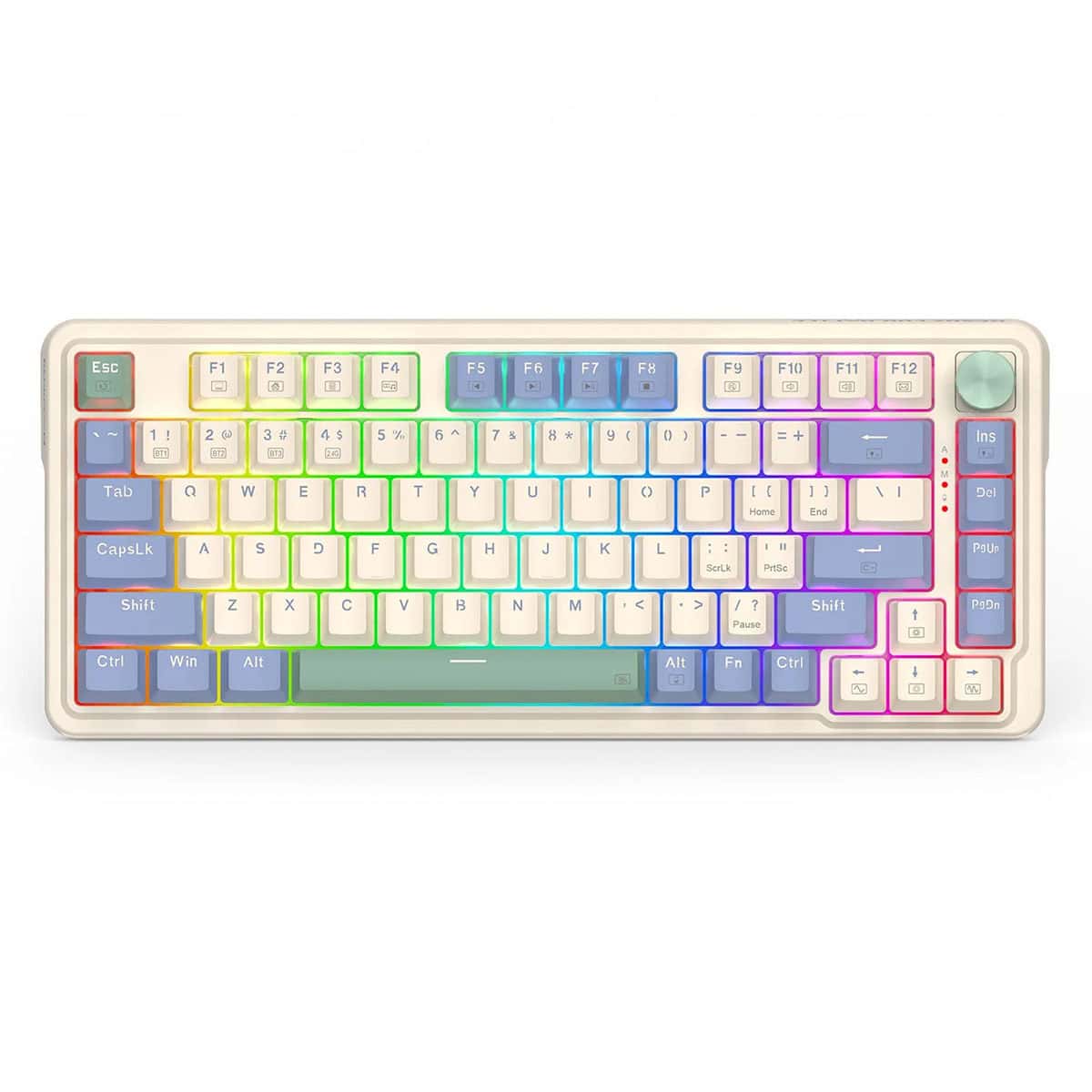 Redragon Ucal Pro K673CPG RGB %75 TKL TR Kablosuz Mekanik Oyuncu Klavyesi, Vintage White
