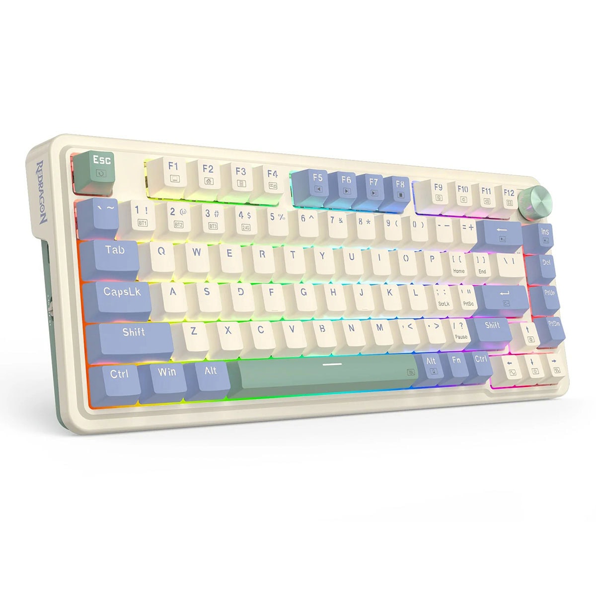 Redragon Ucal Pro K673CPG RGB %75 TKL TR Kablosuz Mekanik Oyuncu Klavyesi, Vintage White
