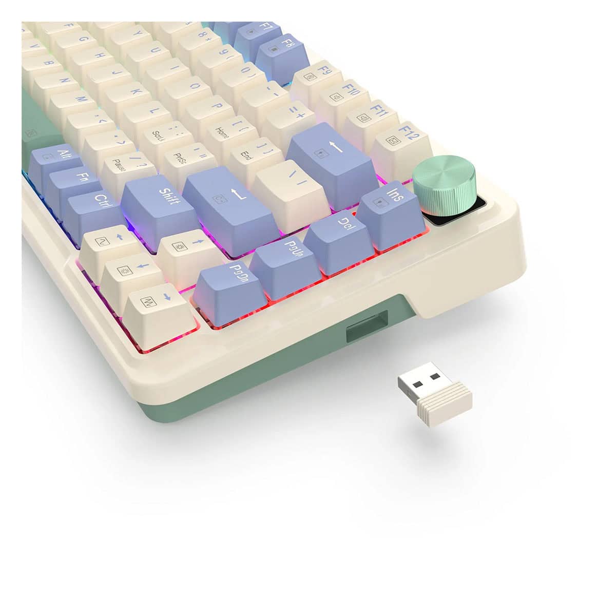 Redragon Ucal Pro K673CPG RGB %75 TKL TR Kablosuz Mekanik Oyuncu Klavyesi, Vintage White