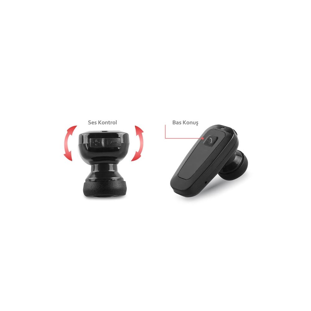 Snopy SN-32B Mobil Telefon Uyumlu Bluetooth Kulaklık Mikrofon, Siyah