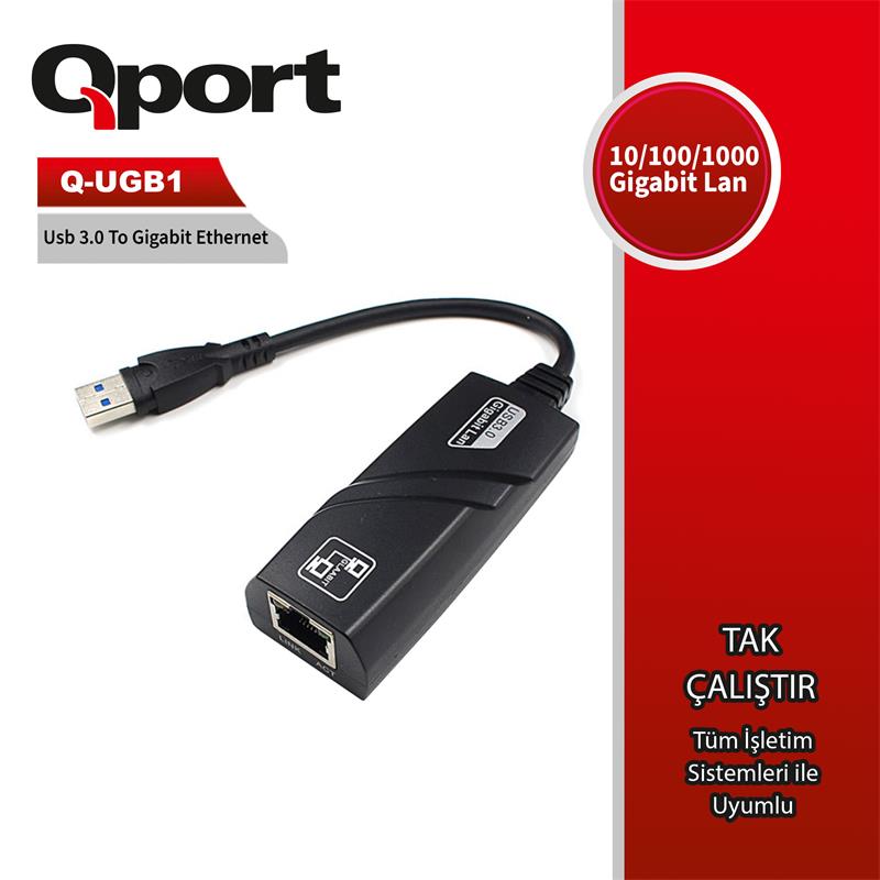Qport Q-UGB1 USB 3.0 to Gigabit Ethernet Dönüştürücü