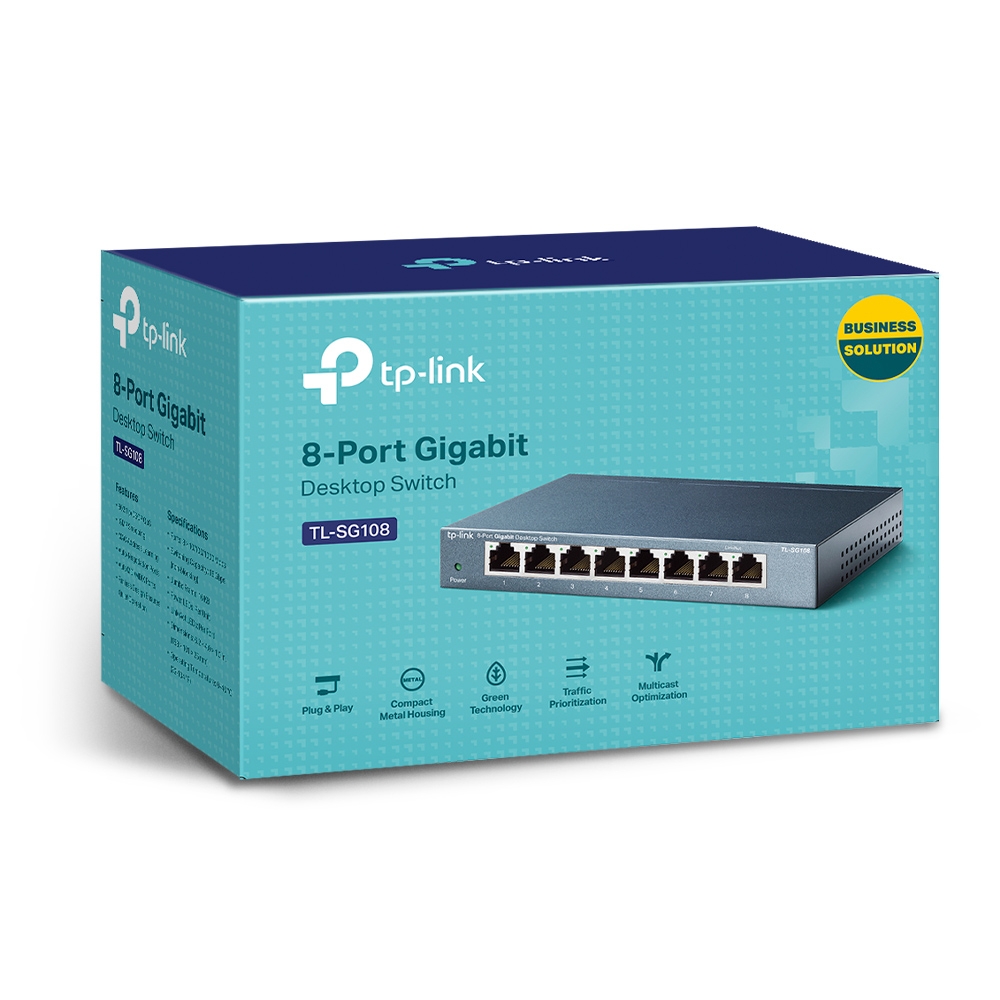TP-Link TL-SG108 8 Port Gigabit Ethernet Switch 10/100/1000Mbps Metal Kasa Network Switch