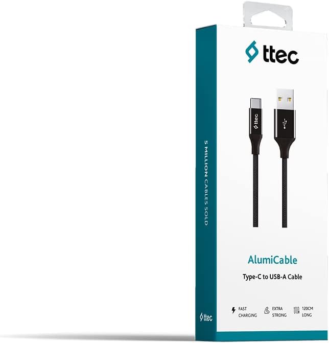 Ttec AlumiCable 1.2m USB Type-C Şarj Kablosu, Siyah