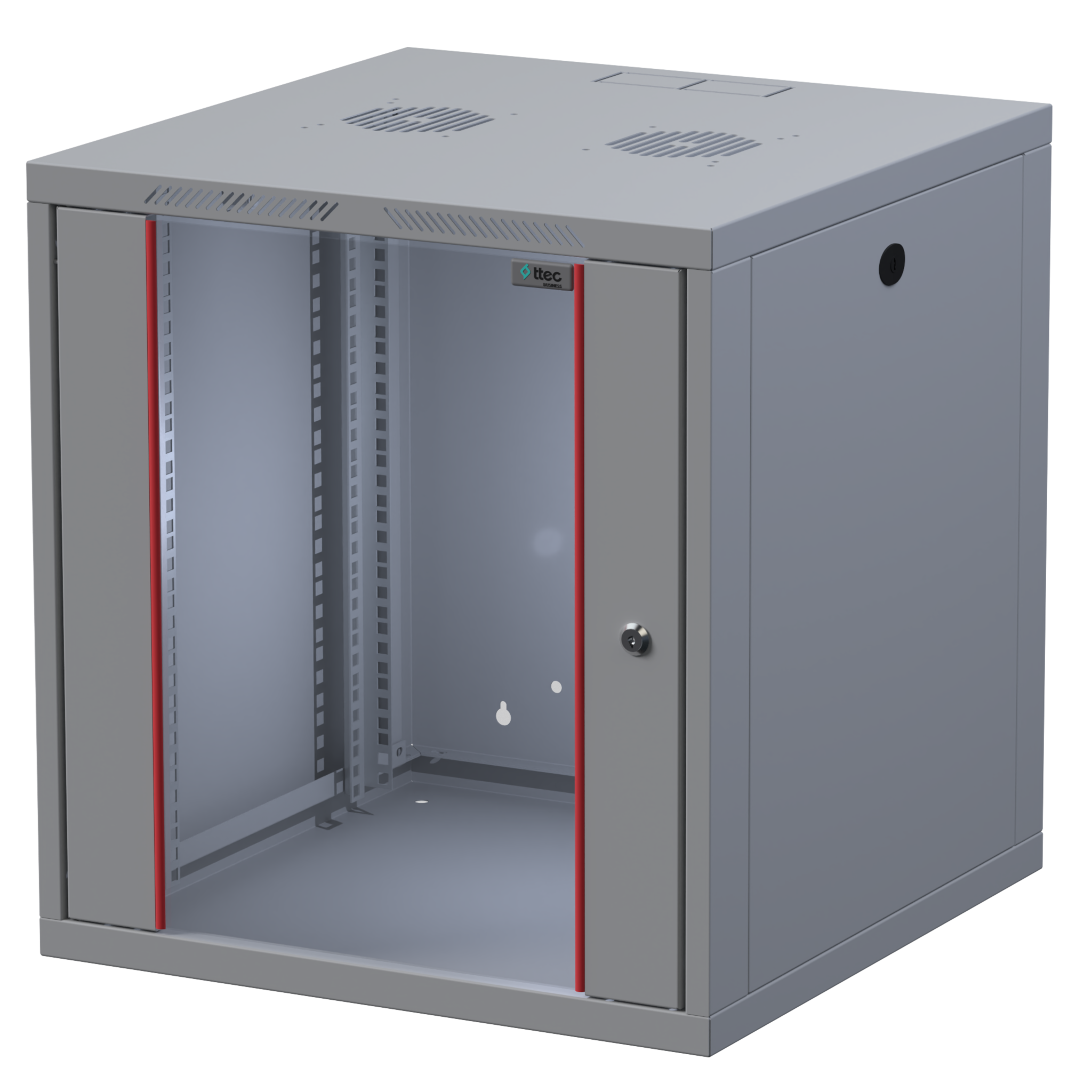 Ttec Business 12U 560 Duvar Tipi Rack Kabinet Seti ( İkili Fan Modülü, Sabit Raf, Sigortalı Priz )