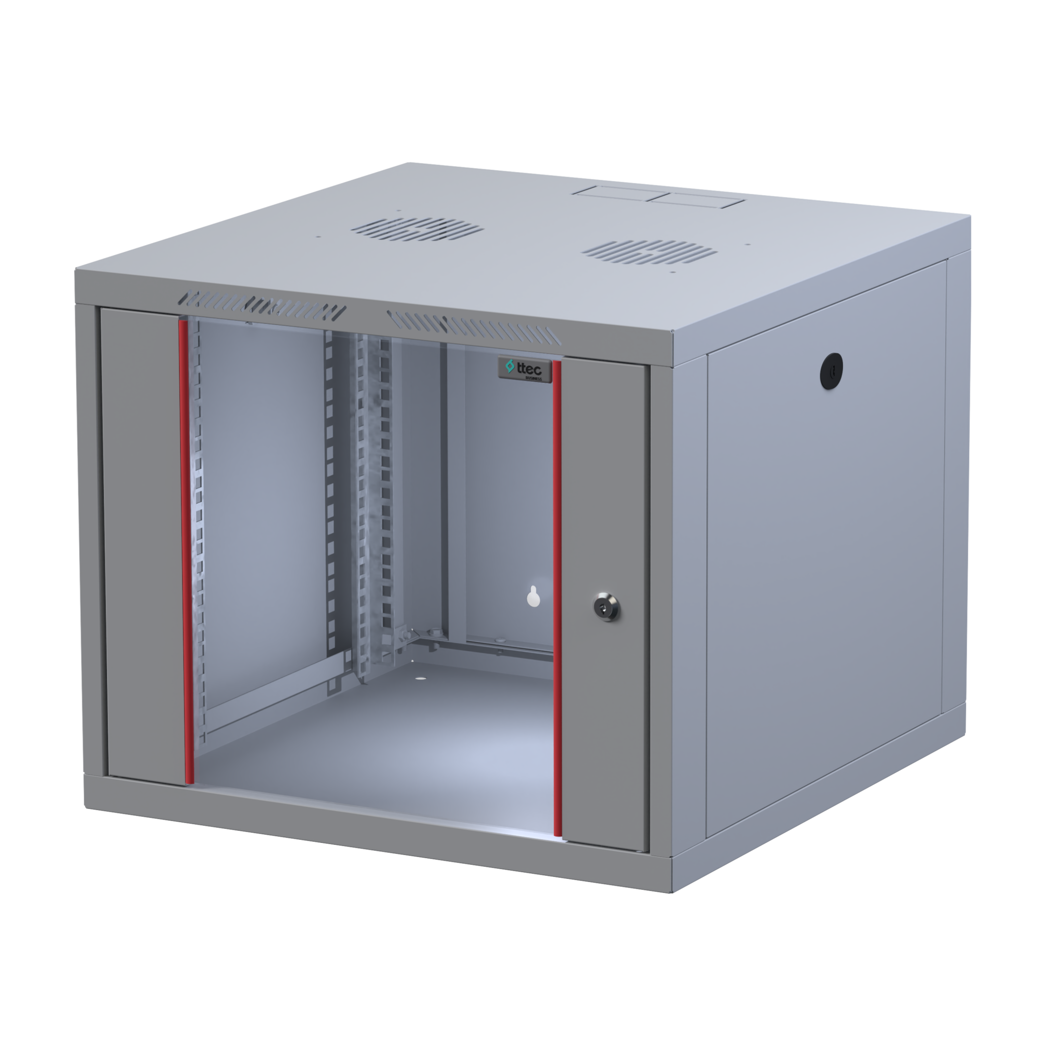 Ttec Business 9U 560 Duvar Tipi Rack Kabinet Seti ( İkili Fan Modülü, Sabit Raf, Sigortalı Priz )