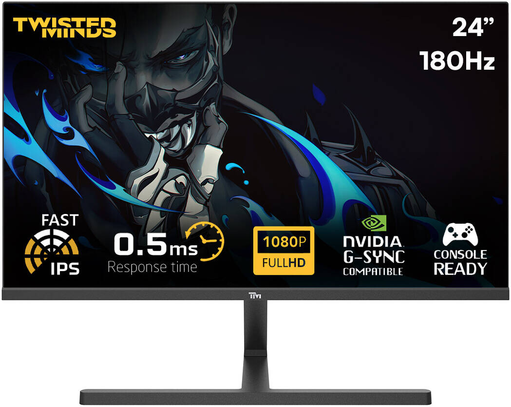Twisted Minds Blaze Serisi 24" FHD 180HZ 0.5MS Hızlı IPS HDMI 2.1 Oyun Monitör, Siyah