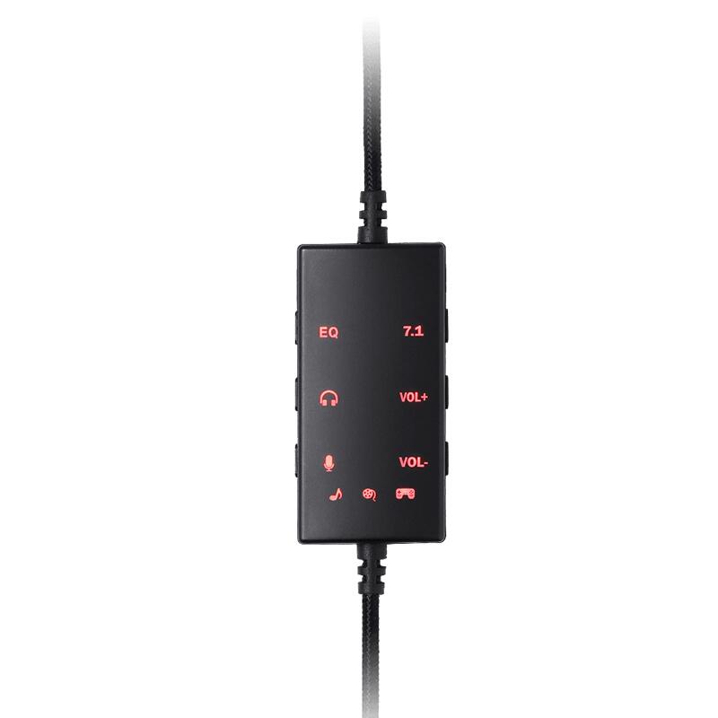 Redragon H376BR H376 Aurora 7.1 Surround USB Kablolu Oyuncu Kulaklığı, Siyah
