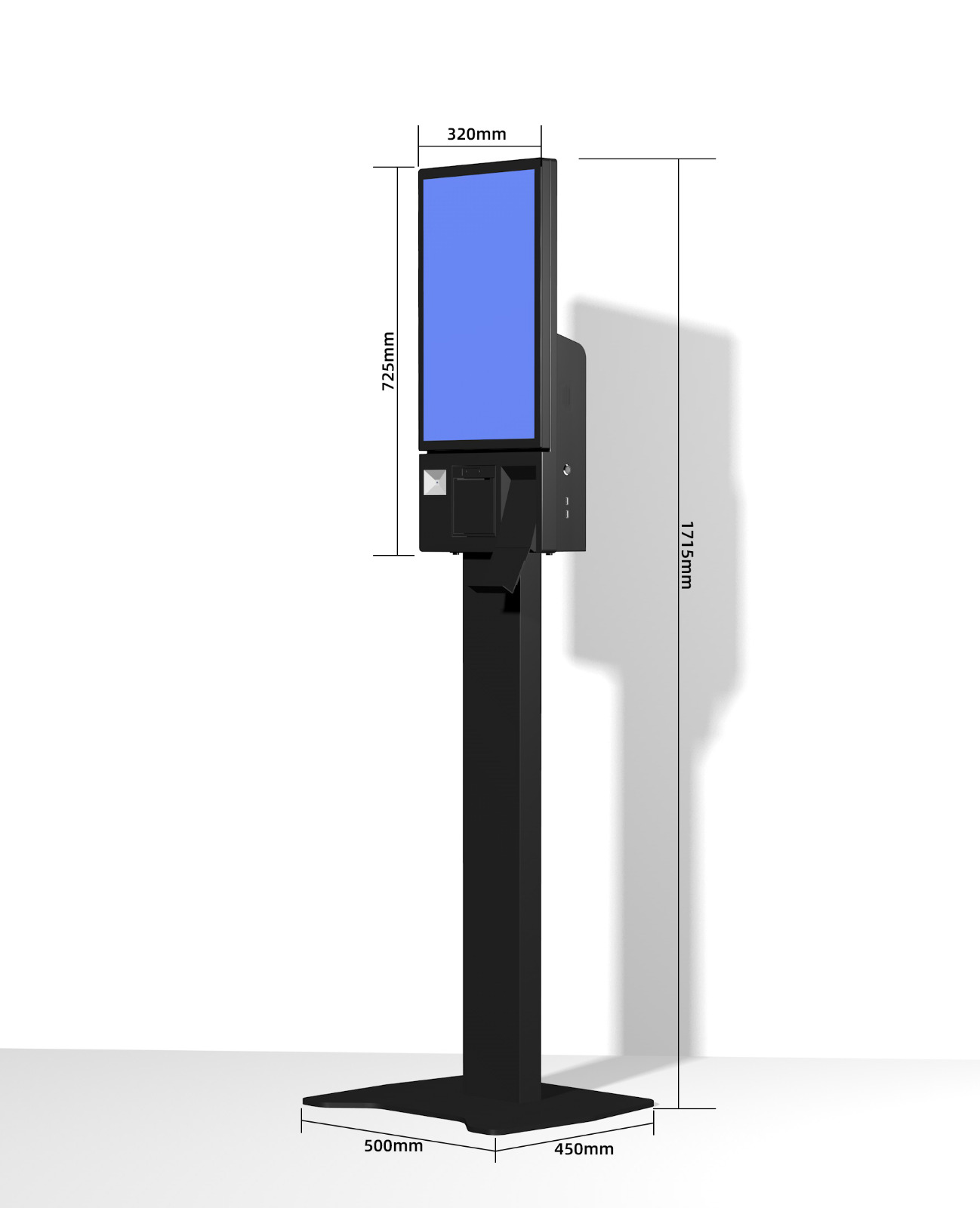 Tiwox 21.5" K-2150B Core i7 5.Nesil 16GB Ram 256GB SSD 2D Okuyucu Barkod Yazıcılı Kioks, Siyah