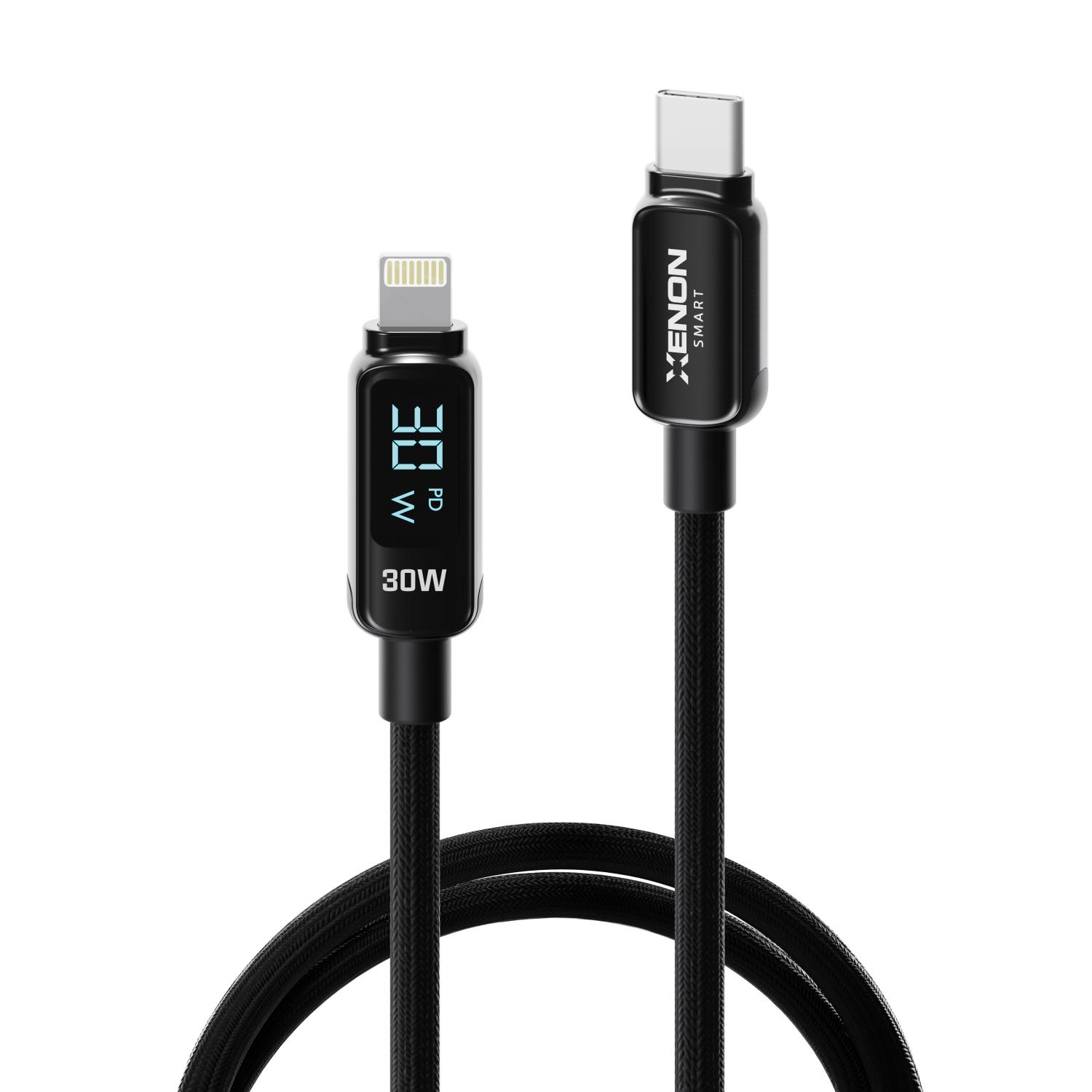 Xenon Smart X6426 Type-C to Lightning iPhone Şarj Kablosu 30W PD 1.2m LED Örgü 480Mbps
