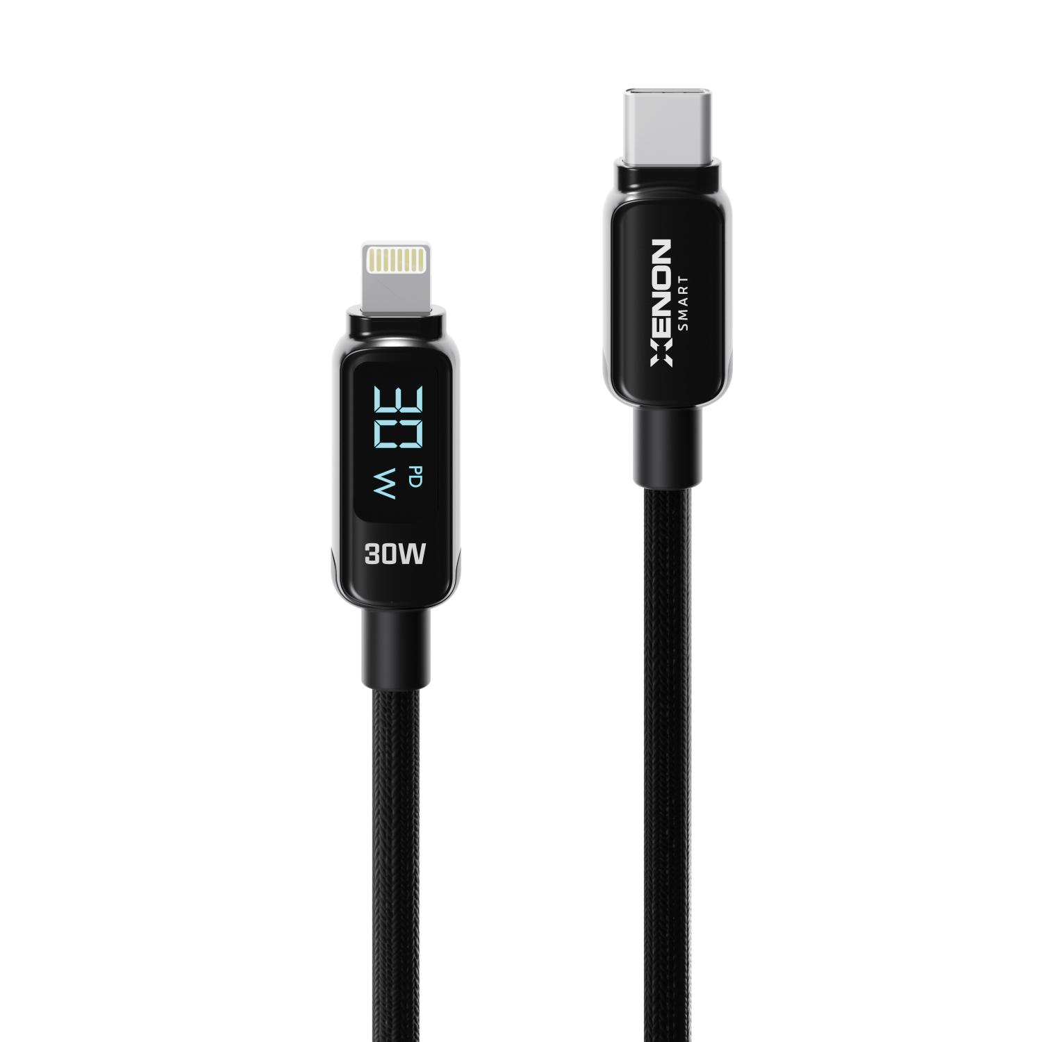 Xenon Smart X6427 Type-C to Lightning iPhone Şarj Kablosu 30W PD 2m LED Örgü 480Mbps