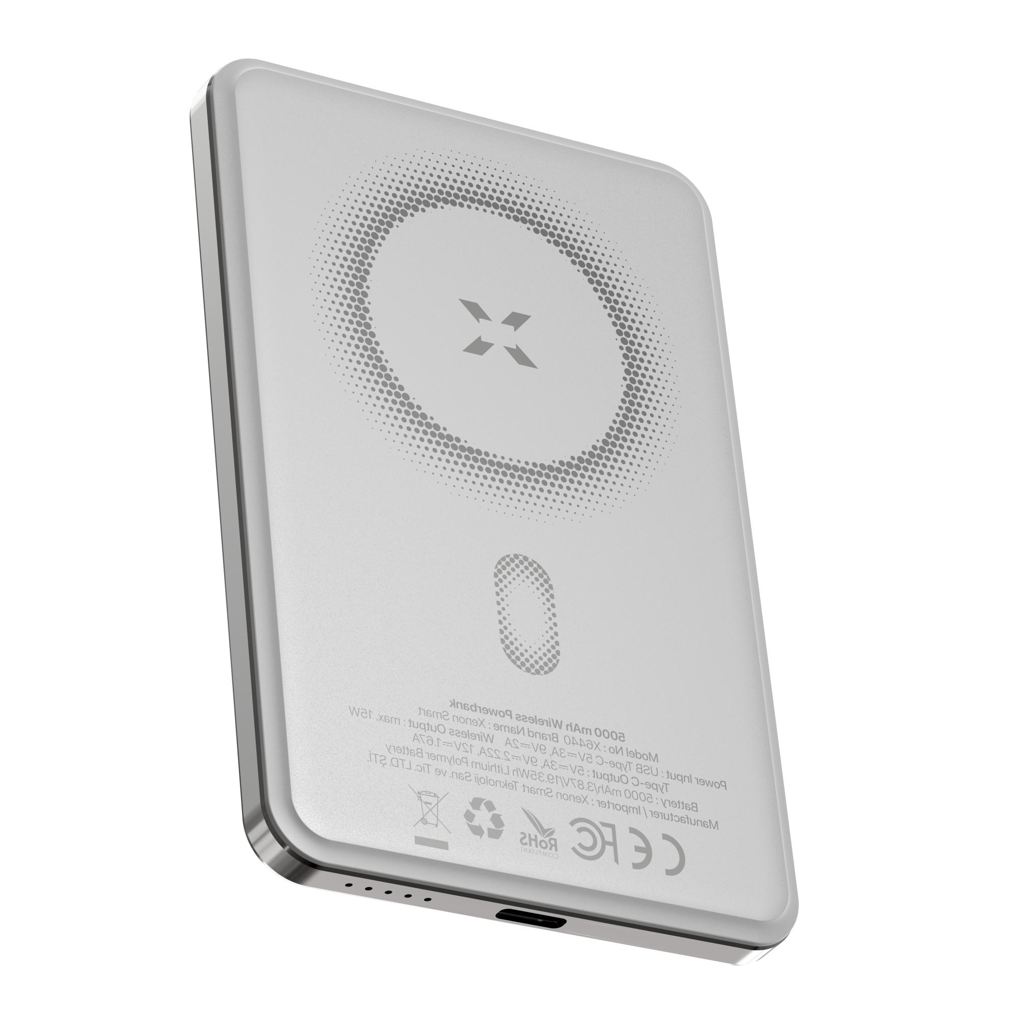 Xenon Smart X6440 5000mAh 15W Manyetik Kablosuz Powerbank 22.5W PD USB-C İnce Gövde