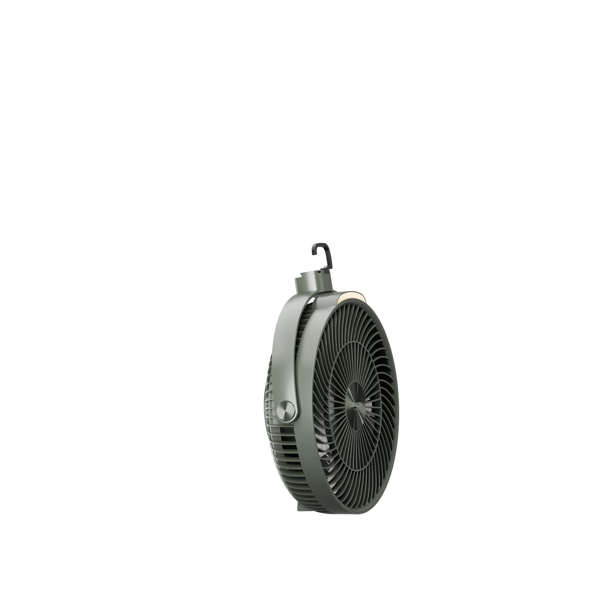 Xenon X7434 Taşınabilir Kamp Vantilatörü 8000 mAh, Şarjlı, Tripodlu, LED Işıklı, Sessiz Mini Fan, Yeşil