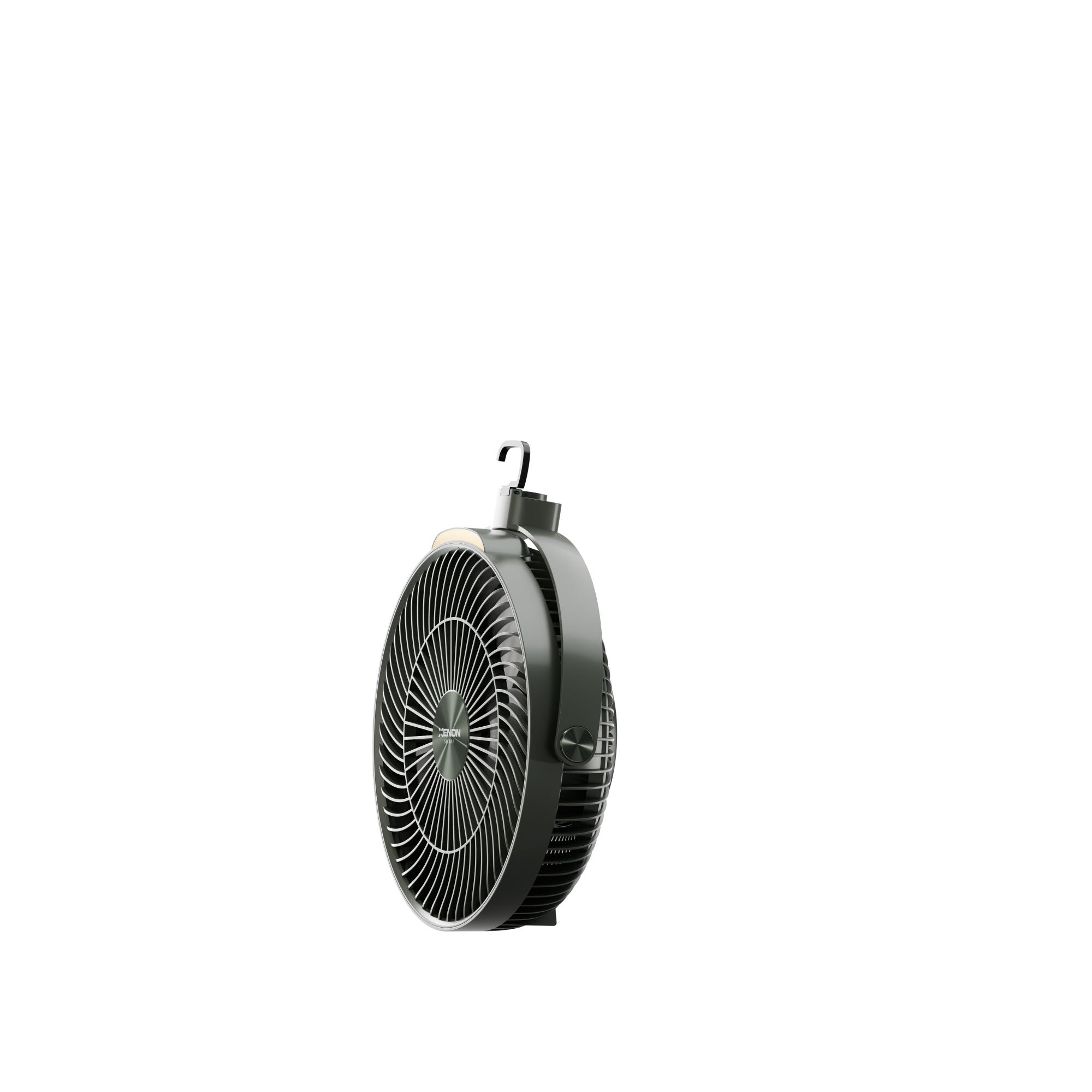 Xenon X7434 Taşınabilir Kamp Vantilatörü 8000 mAh, Şarjlı, Tripodlu, LED Işıklı, Sessiz Mini Fan, Yeşil