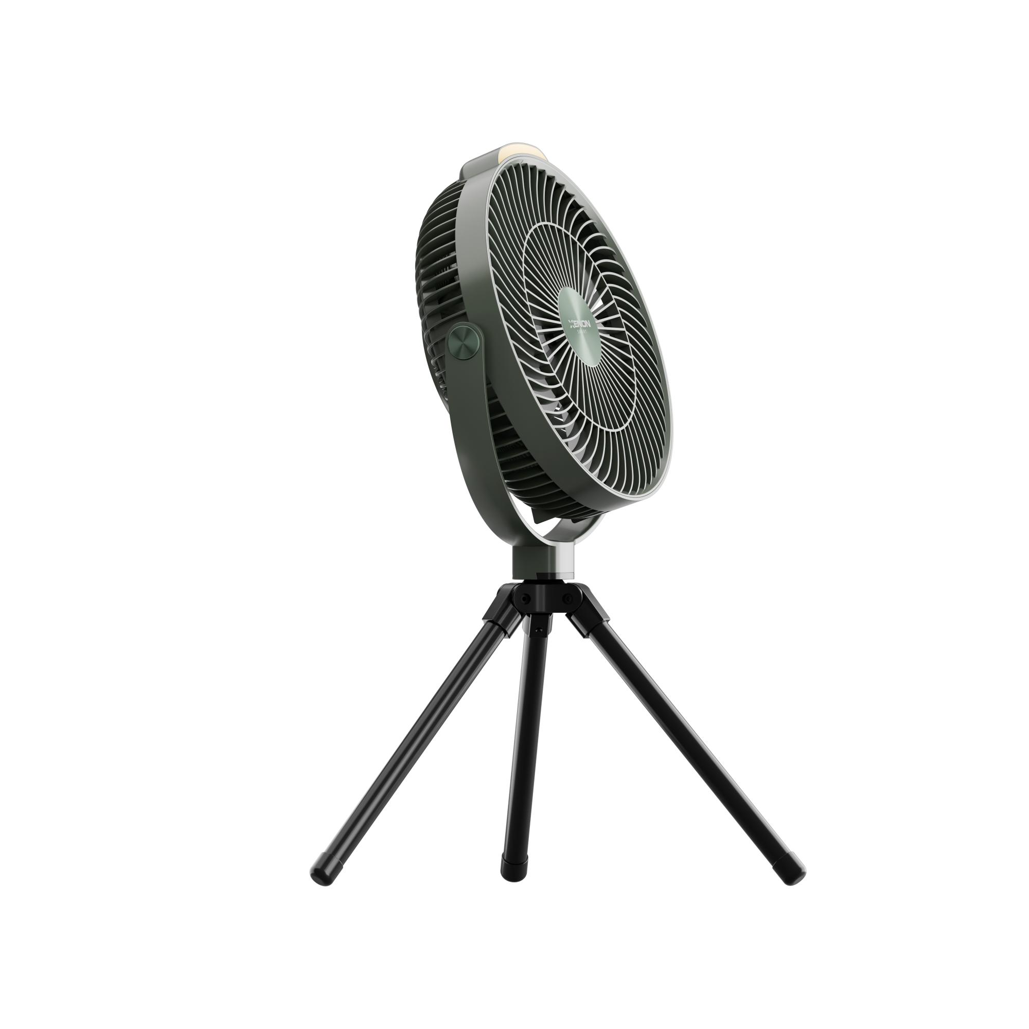 Xenon X7434 Taşınabilir Kamp Vantilatörü 8000 mAh, Şarjlı, Tripodlu, LED Işıklı, Sessiz Mini Fan, Yeşil