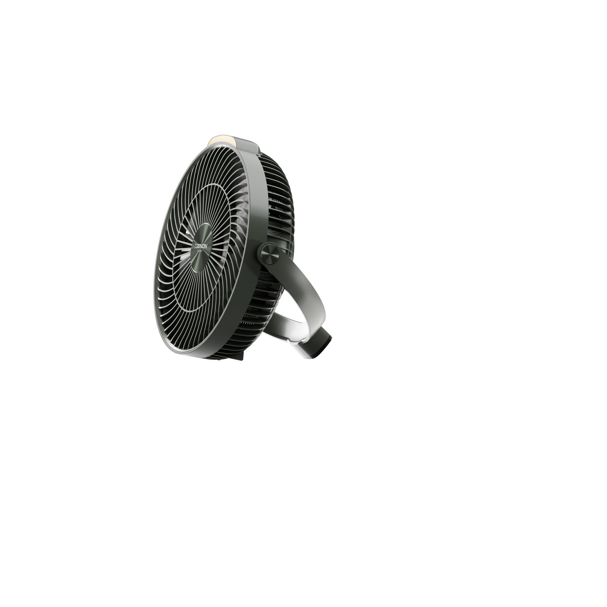 Xenon X7434 Taşınabilir Kamp Vantilatörü 8000 mAh, Şarjlı, Tripodlu, LED Işıklı, Sessiz Mini Fan, Yeşil